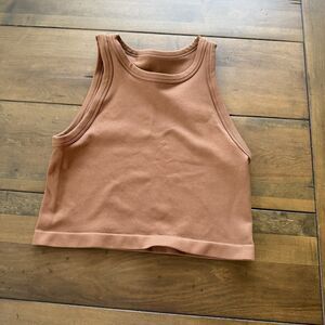 OQQ Tank Top Ribbed Seamless Size S Color Beige NWOT